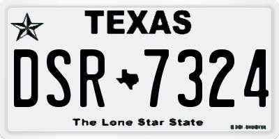 TX license plate DSR7324
