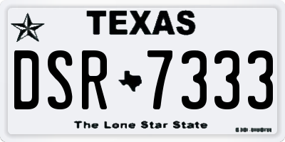 TX license plate DSR7333