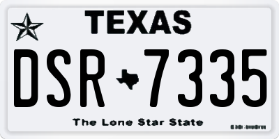 TX license plate DSR7335