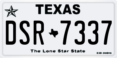 TX license plate DSR7337