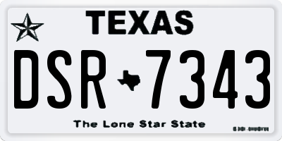 TX license plate DSR7343
