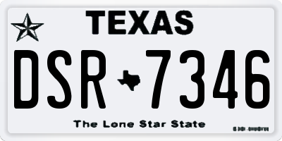 TX license plate DSR7346