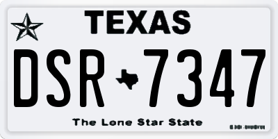 TX license plate DSR7347