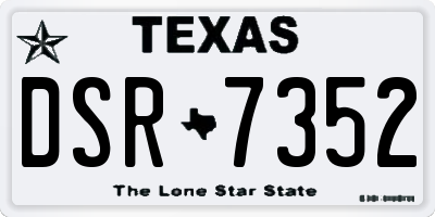 TX license plate DSR7352