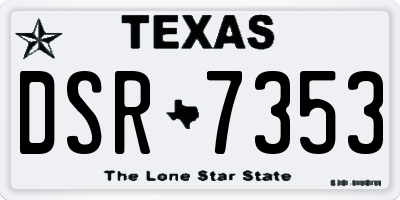 TX license plate DSR7353