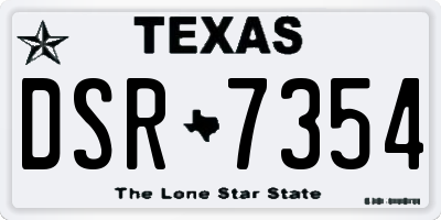 TX license plate DSR7354