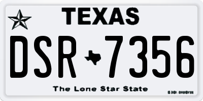 TX license plate DSR7356