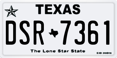 TX license plate DSR7361
