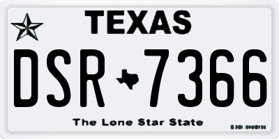TX license plate DSR7366