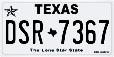 TX license plate DSR7367