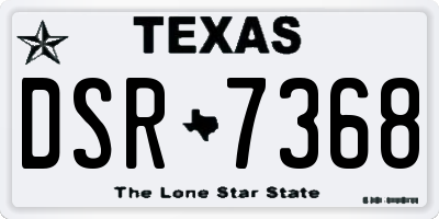 TX license plate DSR7368