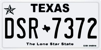 TX license plate DSR7372