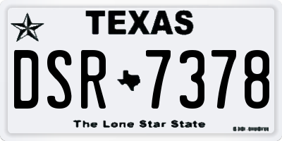 TX license plate DSR7378
