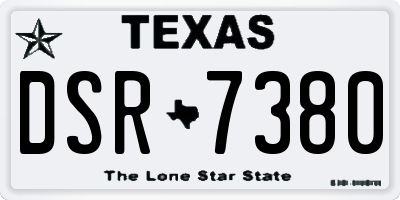 TX license plate DSR7380