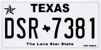 TX license plate DSR7381