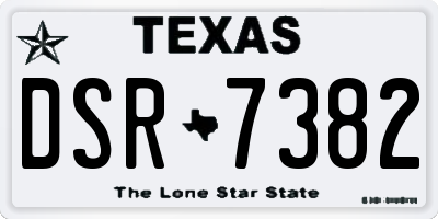 TX license plate DSR7382