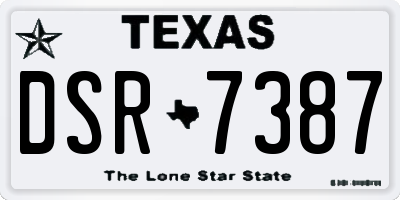 TX license plate DSR7387