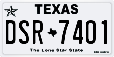 TX license plate DSR7401