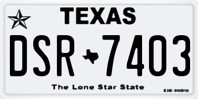TX license plate DSR7403