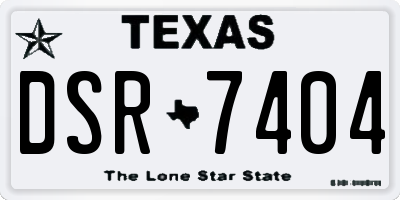 TX license plate DSR7404