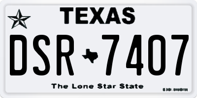 TX license plate DSR7407