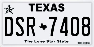 TX license plate DSR7408