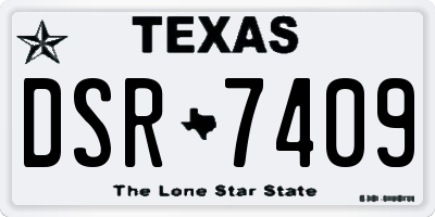 TX license plate DSR7409