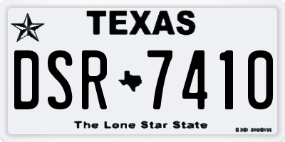 TX license plate DSR7410