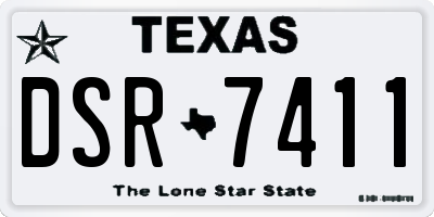 TX license plate DSR7411