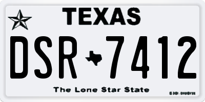 TX license plate DSR7412