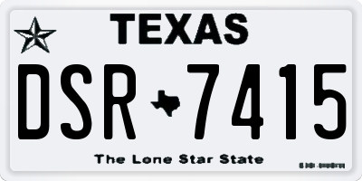 TX license plate DSR7415