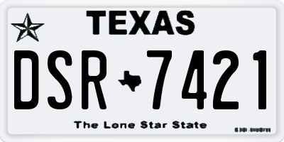 TX license plate DSR7421