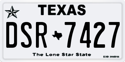 TX license plate DSR7427
