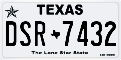 TX license plate DSR7432