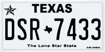 TX license plate DSR7433