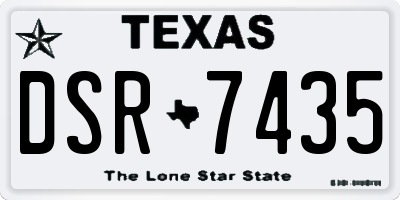 TX license plate DSR7435