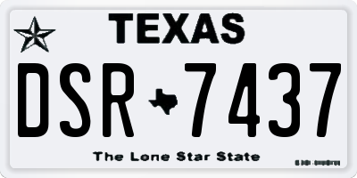 TX license plate DSR7437