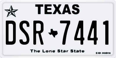 TX license plate DSR7441