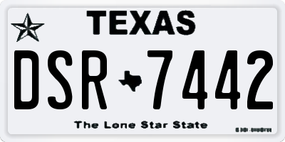 TX license plate DSR7442
