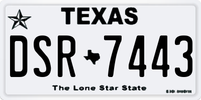 TX license plate DSR7443