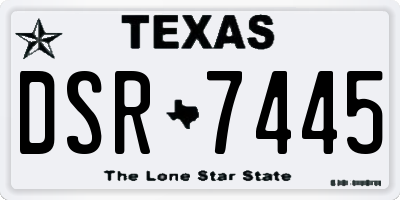 TX license plate DSR7445