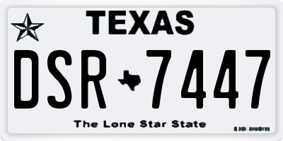 TX license plate DSR7447