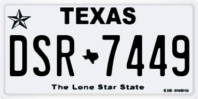 TX license plate DSR7449