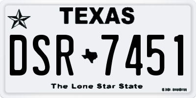 TX license plate DSR7451