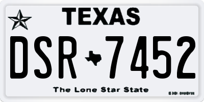 TX license plate DSR7452