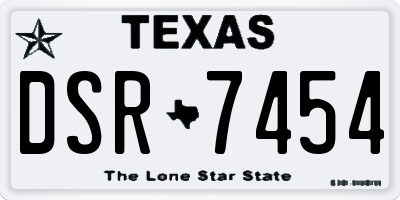 TX license plate DSR7454