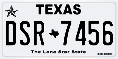 TX license plate DSR7456