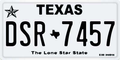 TX license plate DSR7457