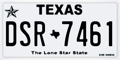 TX license plate DSR7461