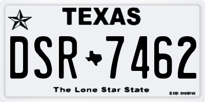 TX license plate DSR7462